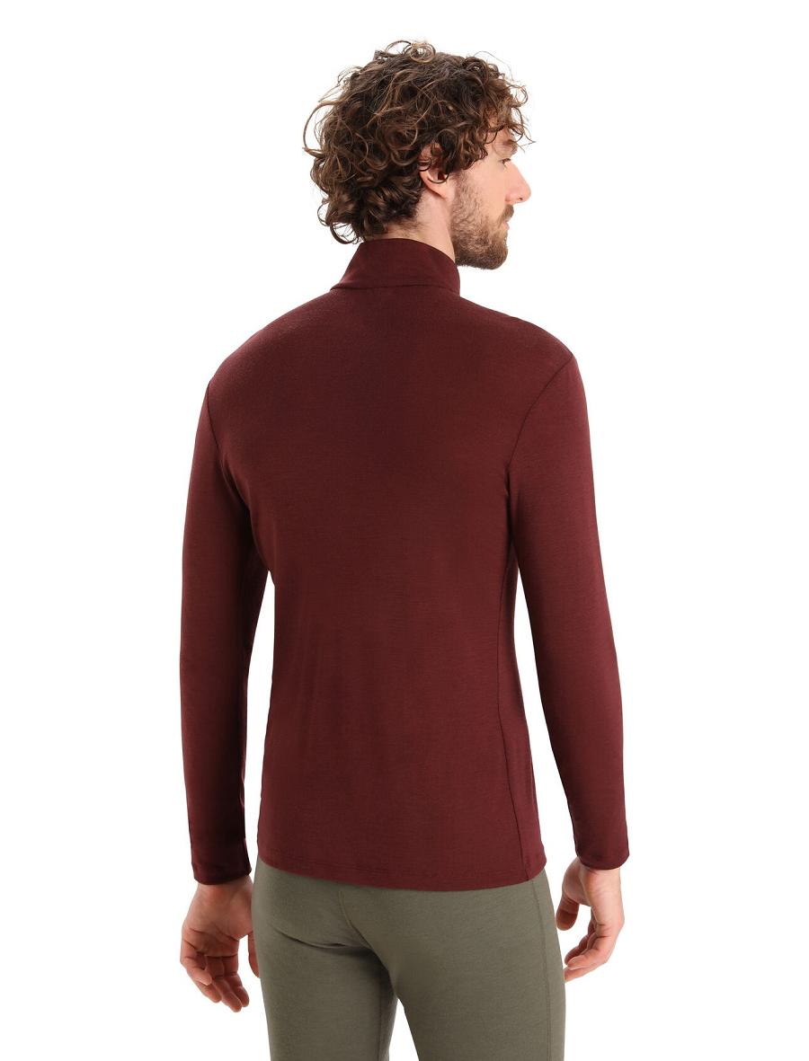 Espresso Icebreaker Merino 175 Everyday Long Sleeve Half Zip Thermal Top Men's Base Layers | AU 1370BEXC